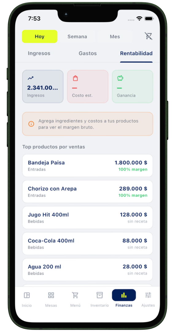 Reportes de finanzas en Lukio